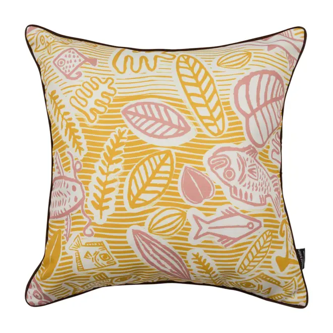 ALMOFADA DUPLA FACE 45 CM X 45 CM DABUKURI PIRACEMA - MARROM/ZAFRON - Foto 1