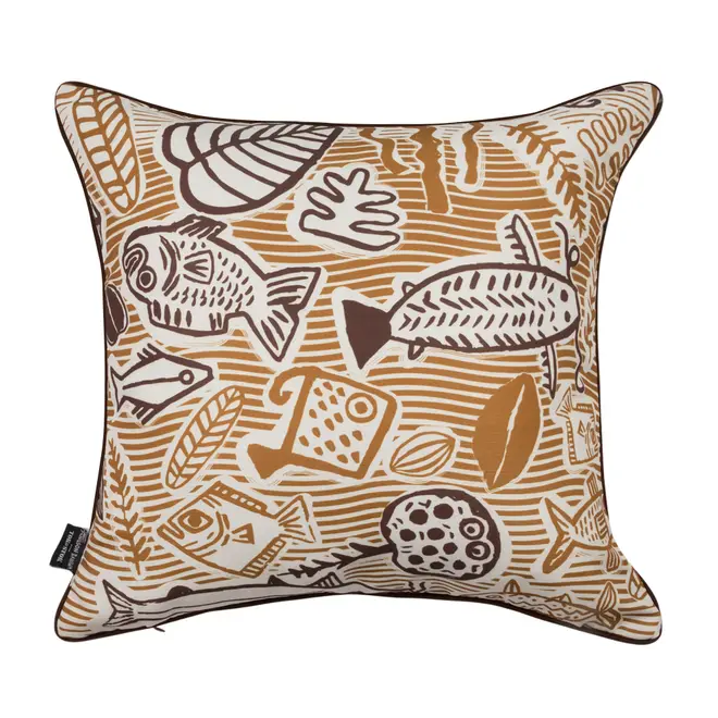 ALMOFADA DUPLA FACE 45 CM X 45 CM DABUKURI PIRACEMA - MARROM/ZAFRON - Foto 3
