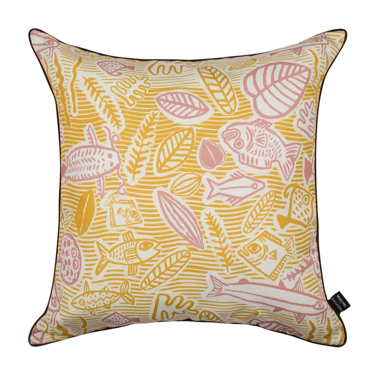 ALMOFADA DUPLA FACE 60 CM X 60 CM DABUKURI PIRACEMA - MARROM/ZAFRON - Foto 1