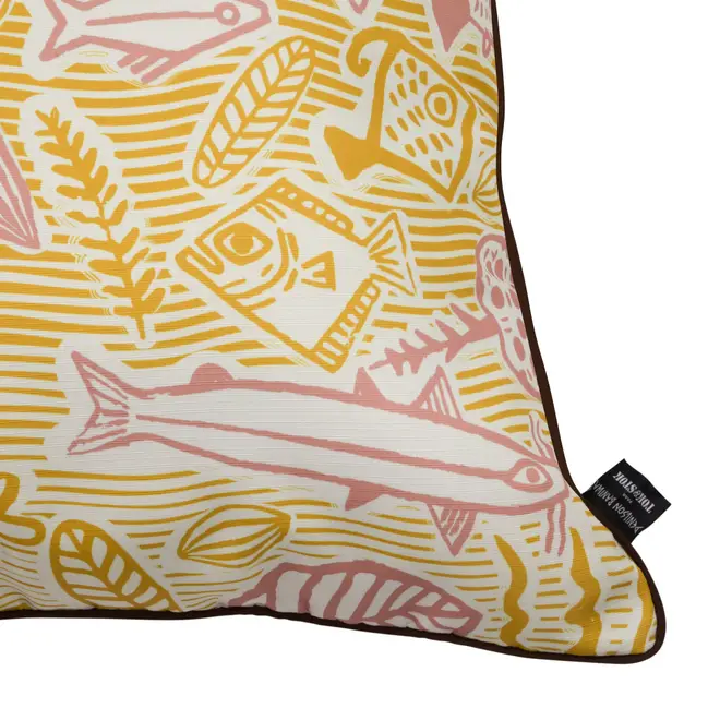 ALMOFADA DUPLA FACE 60 CM X 60 CM DABUKURI PIRACEMA - MARROM/ZAFRON - Foto 2