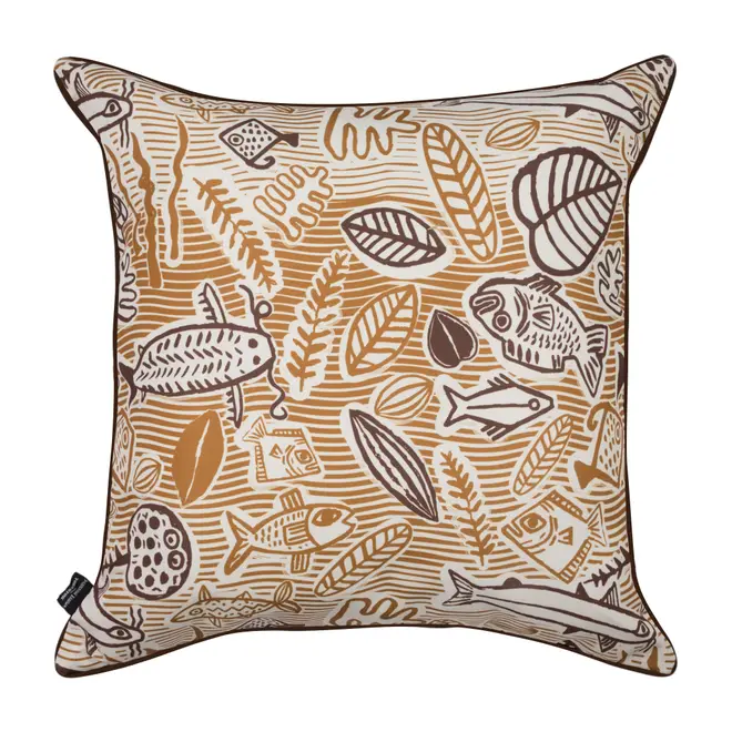 ALMOFADA DUPLA FACE 60 CM X 60 CM DABUKURI PIRACEMA - MARROM/ZAFRON - Foto 3