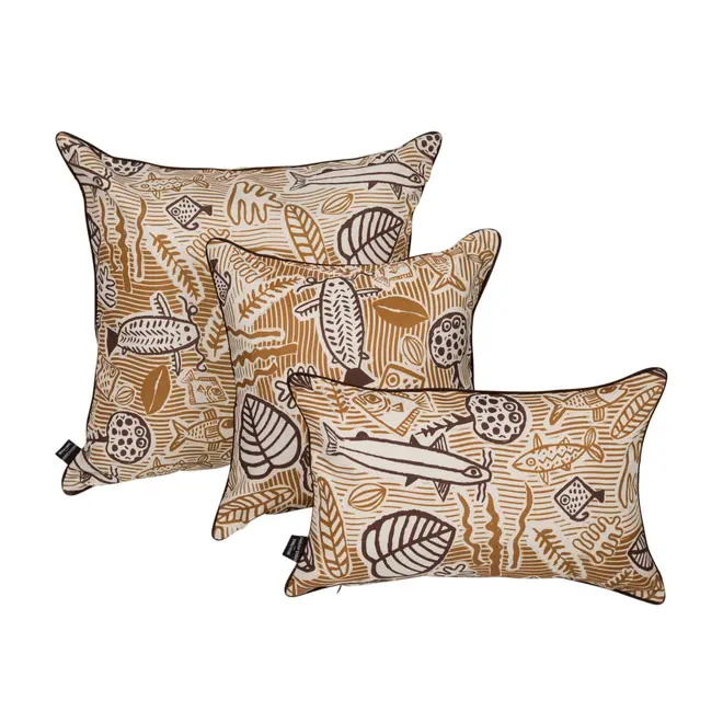 ALMOFADA DUPLA FACE 60 CM X 60 CM DABUKURI PIRACEMA - MARROM/ZAFRON - Foto 6