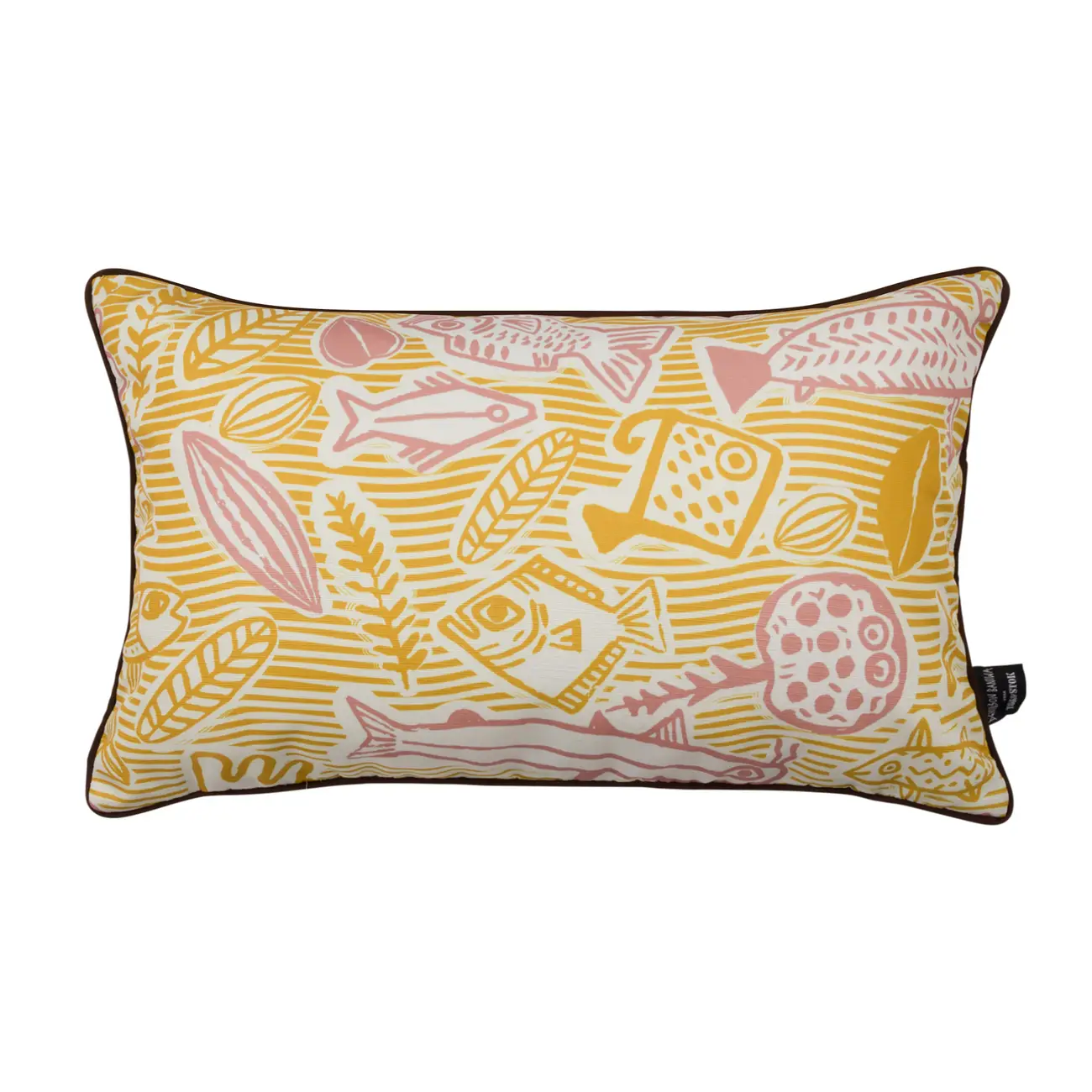 ALMOFADA DUPLA FACE 50 CM X 32 CM DABUKURI PIRACEMA - MARROM/ZAFRON - Foto 1