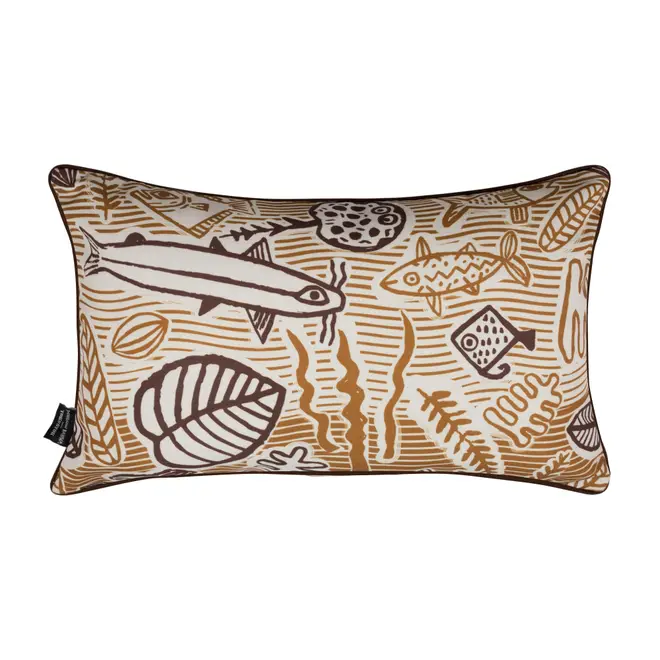 ALMOFADA DUPLA FACE 50 CM X 32 CM DABUKURI PIRACEMA - MARROM/ZAFRON - Foto 3