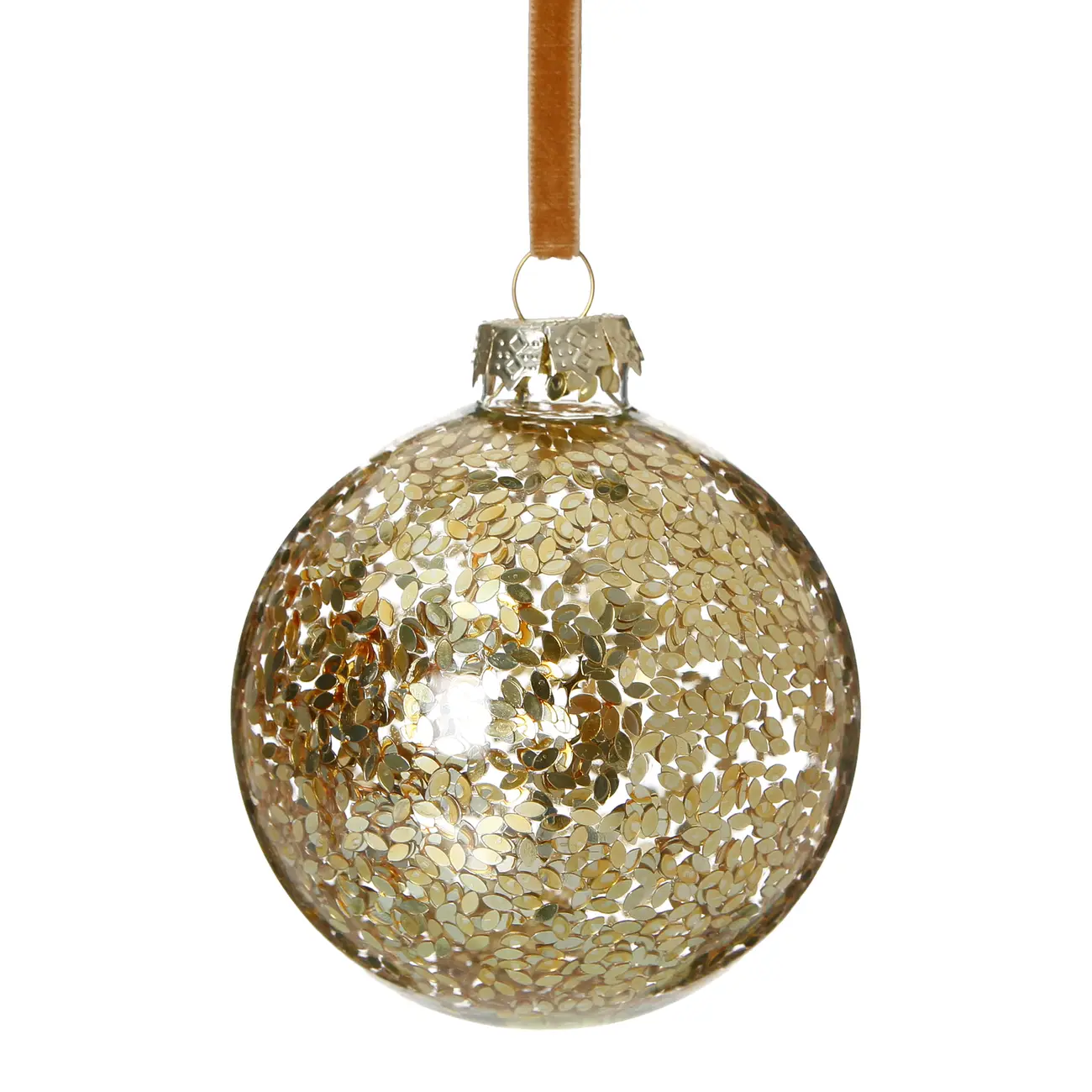 PINGENTE BOLA TEXTURA 8 CM CONJUNTO COM 2 PEÇAS FINE FESTIVITY - OURO - Foto 3