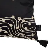 CAPA DE ALMOFADA 43 CM X 43 CM ANTI-HESITAÇÃO - PRETO/ OFFWHITE - Foto 2