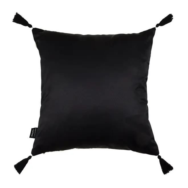 CAPA DE ALMOFADA 43 CM X 43 CM ANTI-HESITAÇÃO - PRETO/ OFFWHITE - Foto 3