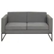 SOFÁ 2 LUGARES DETROIT - CINZA/PRETO - Foto 1