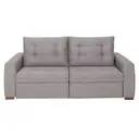 POLI CINZA - SOFÁ RETRÁTIL E RECLINÁVEL 3 LUGARES DOHA STITCH