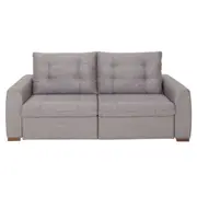 SOFÁ RETRÁTIL E RECLINÁVEL 3 LUGARES DOHA STITCH - POLI CINZA - Foto 1