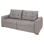 SOFÁ RETRÁTIL E RECLINÁVEL 3 LUGARES DOHA STITCH - POLI CINZA - Foto 3