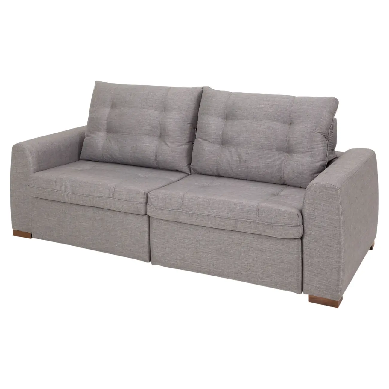 SOFÁ RETRÁTIL E RECLINÁVEL 3 LUGARES DOHA STITCH - POLI CINZA - Foto 3