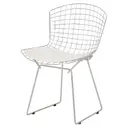 CROMADO/BRANCO - CADEIRA COM ALMOFADA BERTOIA