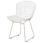 CROMADO/BRANCO - CADEIRA COM ALMOFADA BERTOIA