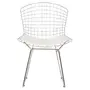 CADEIRA DE JANTAR COM ALMOFADA BERTOIA - CROMADO/BRANCO - Foto 2