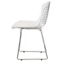 CADEIRA DE JANTAR COM ALMOFADA BERTOIA - CROMADO/BRANCO - Foto 3