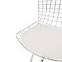CADEIRA DE JANTAR COM ALMOFADA BERTOIA - CROMADO/BRANCO - Foto 6