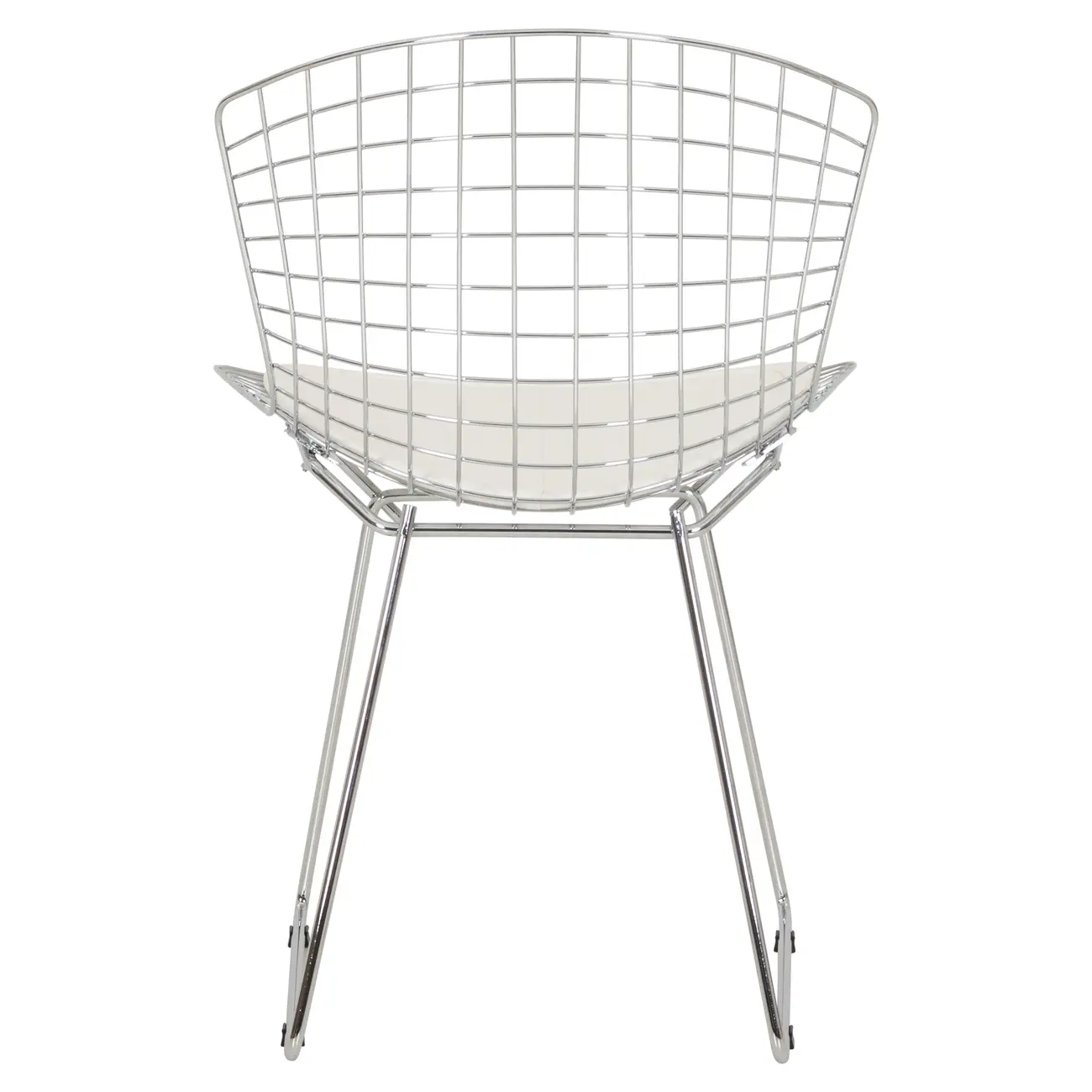 CADEIRA DE JANTAR COM ALMOFADA BERTOIA - CROMADO/BRANCO - Foto 7
