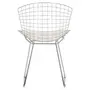 CADEIRA DE JANTAR COM ALMOFADA BERTOIA - CROMADO/BRANCO - Foto 7