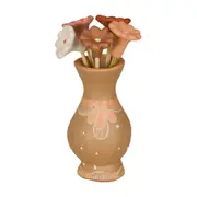 ADORNO VASO 14 CM MÃOS DE BARRO POÁS - ARGILA CRUA/BEGE - Foto 1