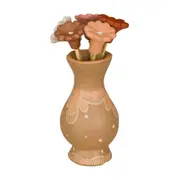 ADORNO VASO 14 CM MÃOS DE BARRO POÁS - ARGILA CRUA/BEGE - Foto 2