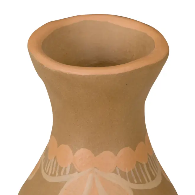ADORNO VASO 14 CM MÃOS DE BARRO POÁS - ARGILA CRUA/BEGE - Foto 5