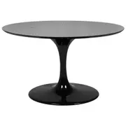 BASE DE MESA DE JANTAR CENTRAL OVAL AU 1,98 M TULIPE - PRETO BRILHANTE - Foto 1