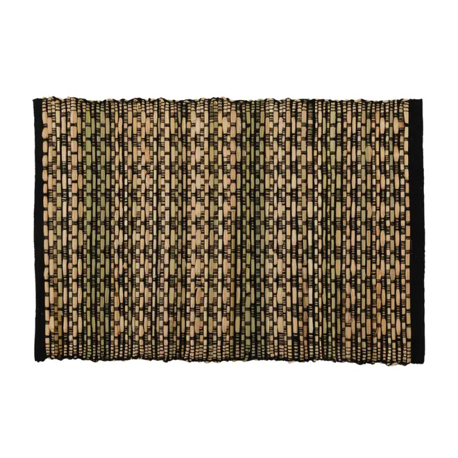 LUGAR AMERICANO 48 CM X 33 CM MUQUÉM - PRETO/FIBRA CLARA - Foto 1