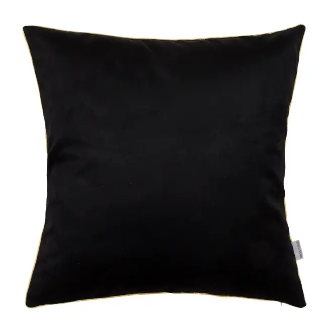 CAPA PARA ALMOFADA 45 CM X 45 CM VELÚ - PRETO/DOURADO - Foto 1
