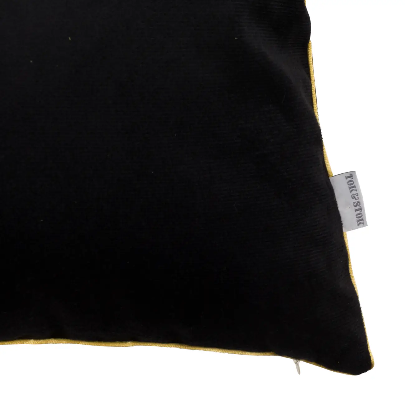 CAPA PARA ALMOFADA 45 CM X 45 CM VELÚ - PRETO/DOURADO - Foto 2