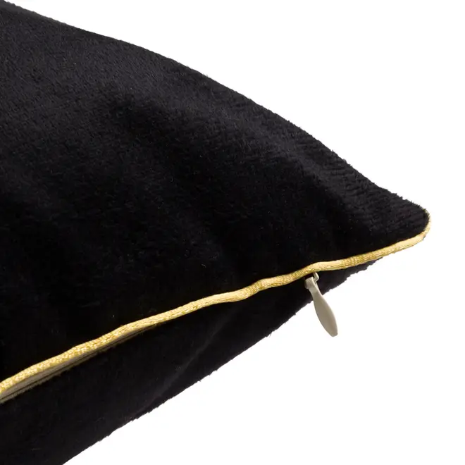 CAPA PARA ALMOFADA 45 CM X 45 CM VELÚ - PRETO/DOURADO - Foto 3