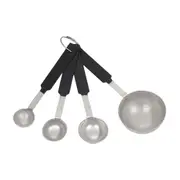 JOGO DE COLHERES MEDIDORAS 4 PEÇAS LUNDY - INOX/PRETO - Foto 1