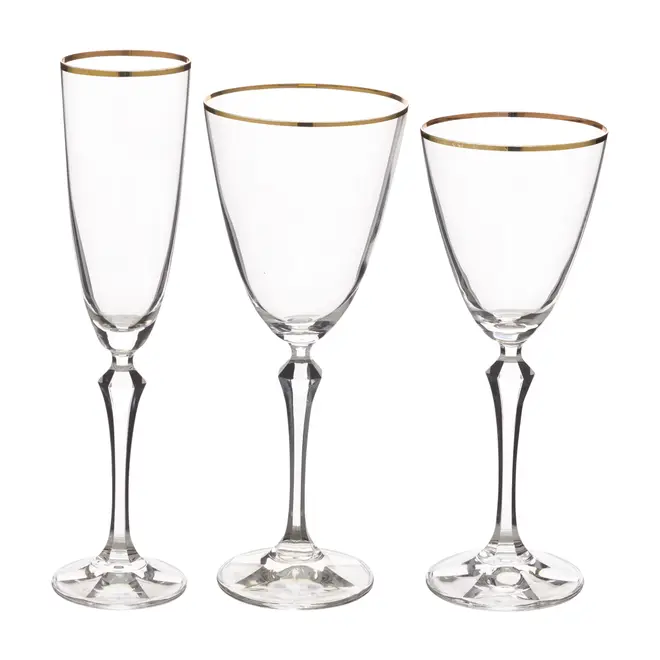 TAÇA DE ÁGUA 350 ML REALE - INCOLOR/DOURADO - Foto 4