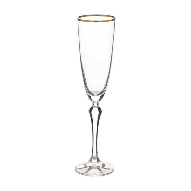 TAÇA CHAMPANHE 200 ML REALE - INCOLOR/DOURADO - Foto 1