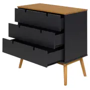 BRIA CÔMODA 3 GAVETAS 80 CM X 40 CM - GRAFITE/AMÊNDOA - Foto 2