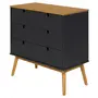 BRIA CÔMODA 3 GAVETAS 80 CM X 40 CM - GRAFITE/AMÊNDOA - Foto 3
