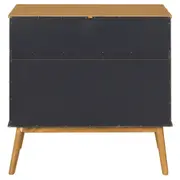 BRIA CÔMODA 3 GAVETAS 80 CM X 40 CM - GRAFITE/AMÊNDOA - Foto 8