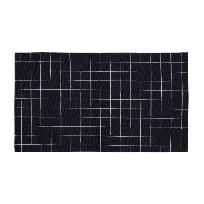 TAPETE 40 CM X 70 CM ALFENAS - AZUL ESCURO/BRANCO - Foto 1