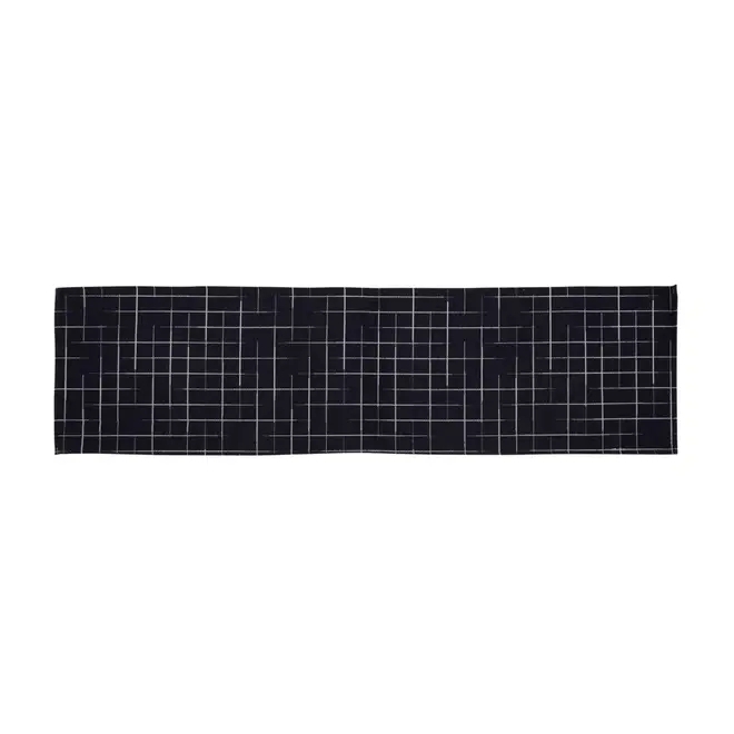 TAPETE 1,50 M X 40 CM ALFENAS - AZUL ESCURO/BRANCO - Foto 1