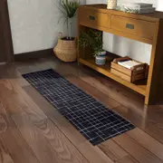 TAPETE 1,50 M X 40 CM ALFENAS - AZUL ESCURO/BRANCO - Foto 6
