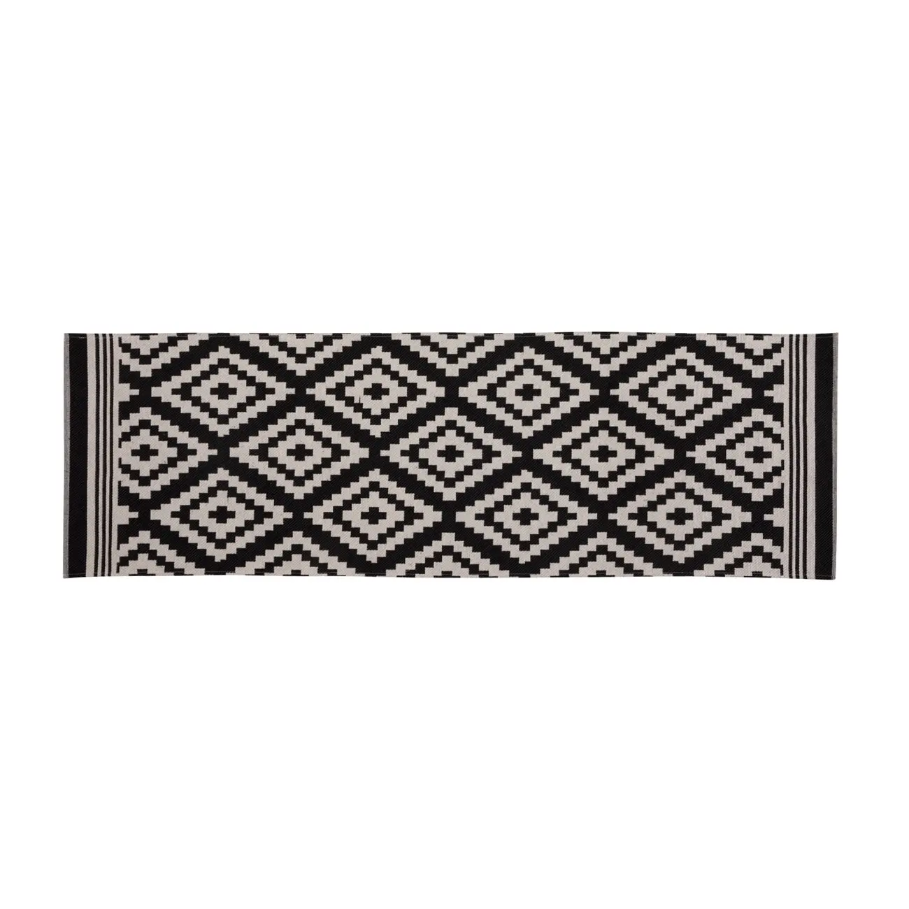 TAPETE 40 CM X 1,35 M GOMBE - PRETO/BRANCO - Foto 1