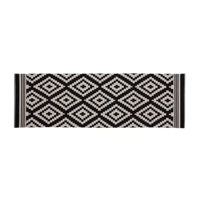TAPETE 40 CM X 1,35 M GOMBE - PRETO/BRANCO - Foto 1