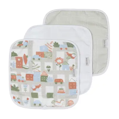 KIT TOALHA DE BOCA 25 CM X 25 CM COM 3 CRIAMUNDOS