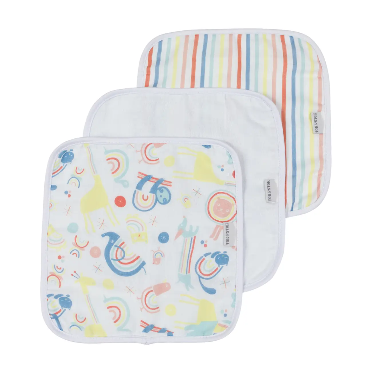 KIT TOALHA DE BOCA 25 CM X 25 CM COM 3 ARCA-ÍRIS - CORES CALEIDOCOLOR - Foto 1