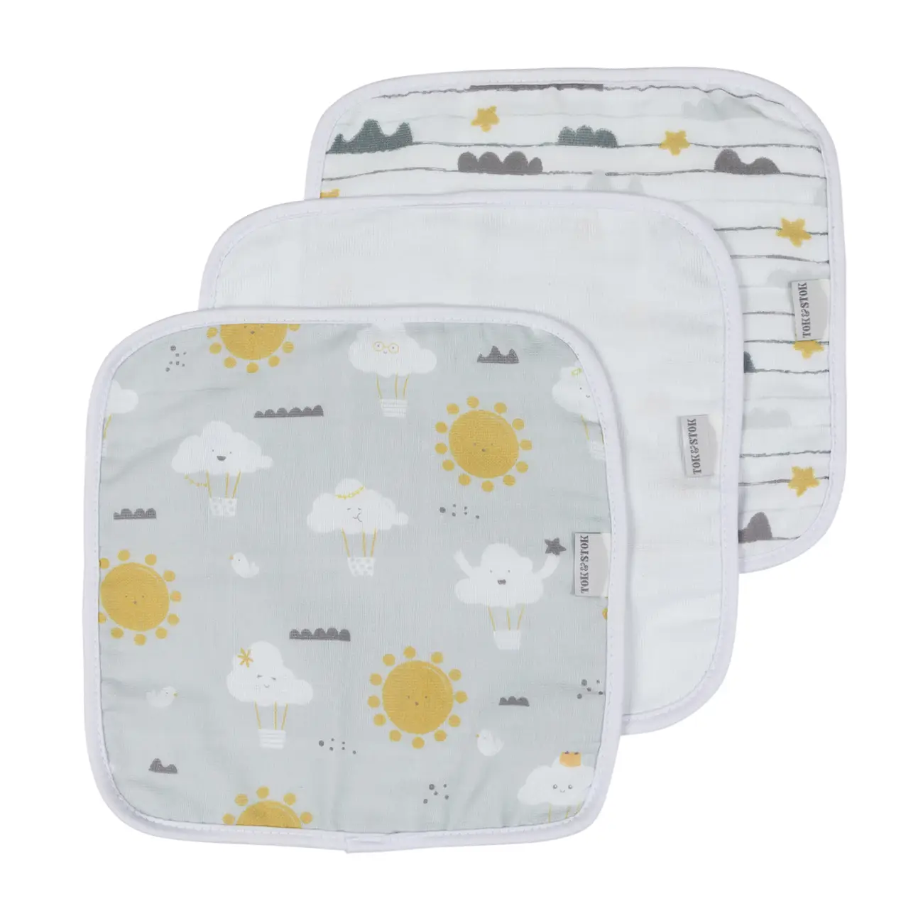 TOALHA DE BOCA 25 CM X 25 CM KIT COM 3 CIEL - CINZA/MULTICOR - Foto 1