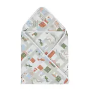 TOALHA FRALDA COM CAPUZ 80 CM X 80 CM CRIAMUNDOS - BRANCO/MULTICOR - Foto 1