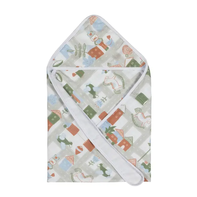 TOALHA FRALDA COM CAPUZ 80 CM X 80 CM CRIAMUNDOS - BRANCO/MULTICOR - Foto 2