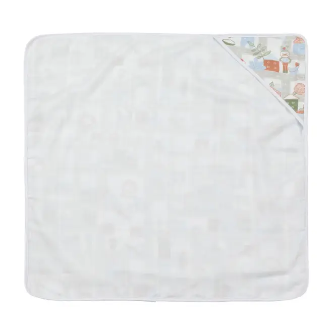 TOALHA FRALDA COM CAPUZ 80 CM X 80 CM CRIAMUNDOS - BRANCO/MULTICOR - Foto 3