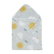 TOALHA FRALDA COM CAPUZ 80 CM X 80 CM CIEL - CINZA/MULTICOR - Foto 1