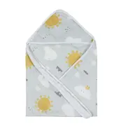 TOALHA FRALDA COM CAPUZ 80 CM X 80 CM CIEL - CINZA/MULTICOR - Foto 2